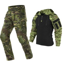 Camo Tactical Suit Set: HAN WILD Cotton Polyester Blend Shirt and Pants