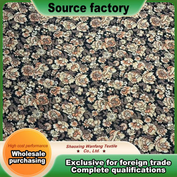 Elegant Orange Patterned Rayon Crepe