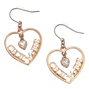 Cecil Mcbee heart drop earring with CZ diamond