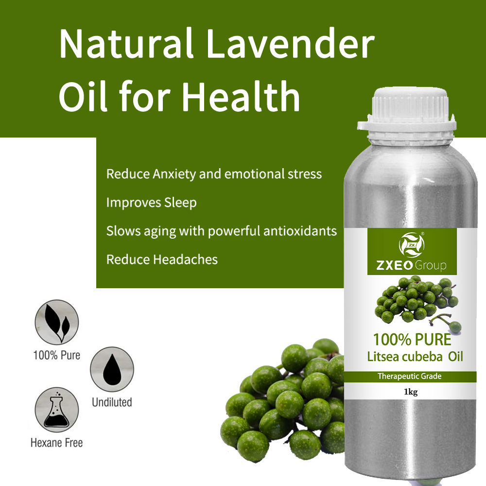 100% murni kadar terapi alami uap litsea cubeba minyak esensial dengan aroma herba dan jeruk