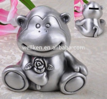 pewter monkey coin box
