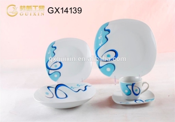 GUIXIN 24-piece Pottery Dinnerware including Cup & Saucer
