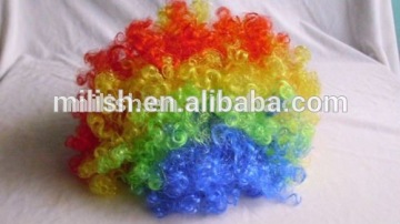 FBW-0034 party fun cheering rianbow afro clown Wig