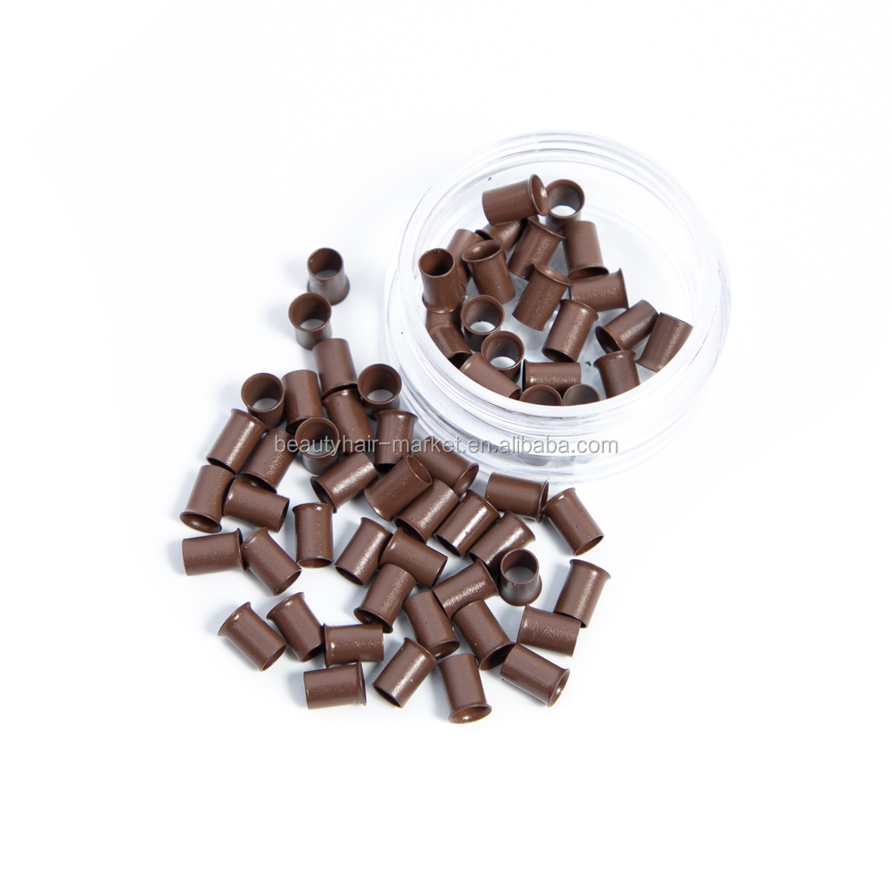 Microlink beads with silicone inside 4.5*2.0*3.0mm 1000Pcs/Bottle Hair Extension tools for Micro ring Hair Extensions