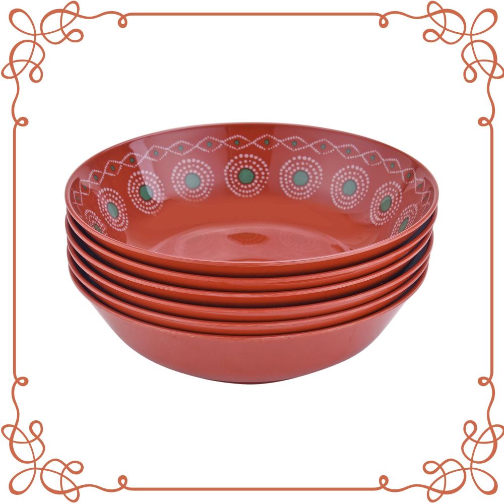 8.5" Melamine Shallow Bowl Set of 6