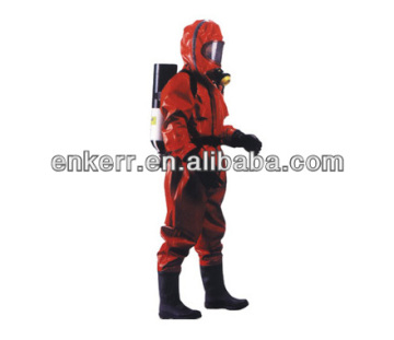 Firemen closed-wide training of chemical protective clothing