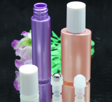 15ml purple electroplated roll on plastic packaging bottle refillable roll on bottle
