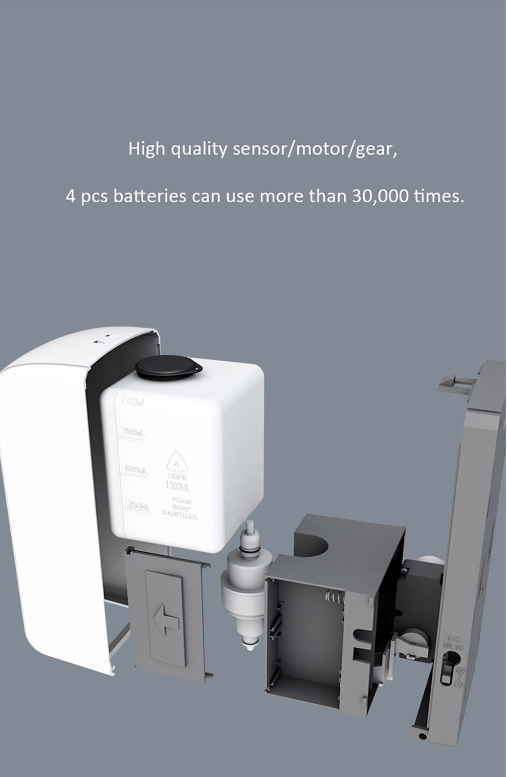 Automatic standing soap dispenser for hotel bathroom guestroom public place liquid foam and spray soap dispenser