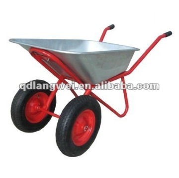 gavanized twin wheel / double wheels wheelbarrow