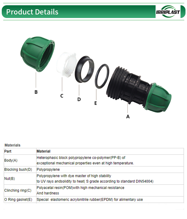 High Quality PP Quick Connector HDPE Pipe Reducing Coupling for PE Pipe Drip Irrigation Fitting