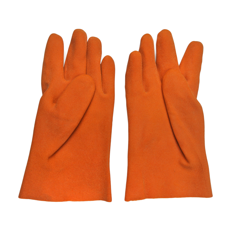 K/W foam finish cotton liner pvc glove