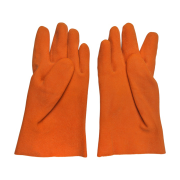 K/W foam finish cotton liner pvc glove