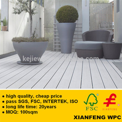 Good Quality Timber Plastic Composite Flooring Light Grey Outdoor WPC Products