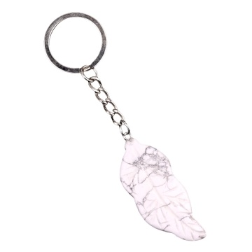 Howlite Handmade Craved Leaf Pendant keychain Accessories