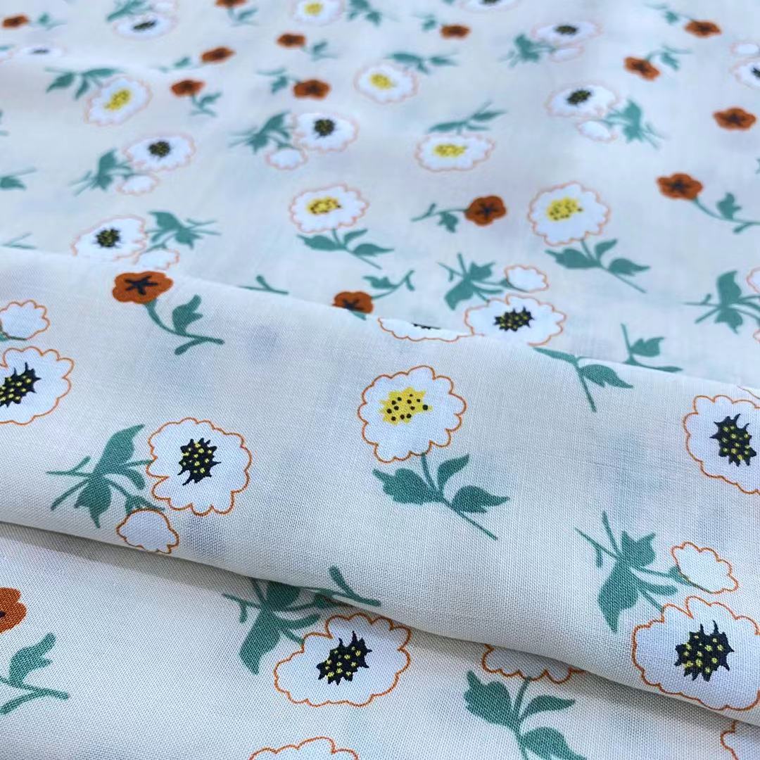 100%R 90Gsm High Quality Breathable Fabric Clothing Fabric Cotton Rayon Printed Knit Fabri