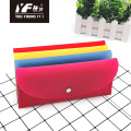 Popular simple color embroidery partysu pu pencil case