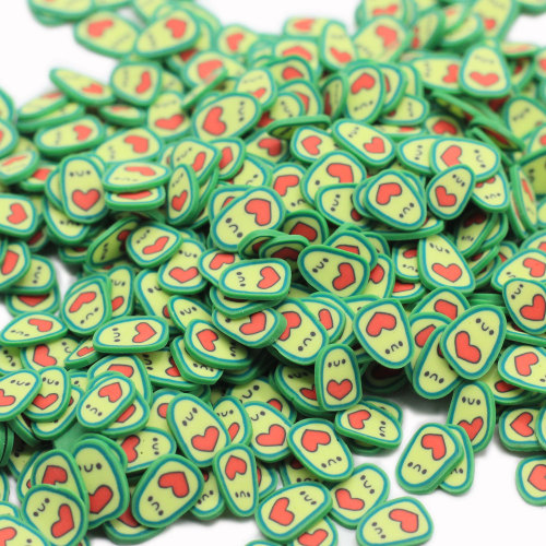 Cute Avocado Slices Polymer Clay Soft Clay Sprinkles For Arts and Mobile Decoration DIY Crafts Filler Accessories