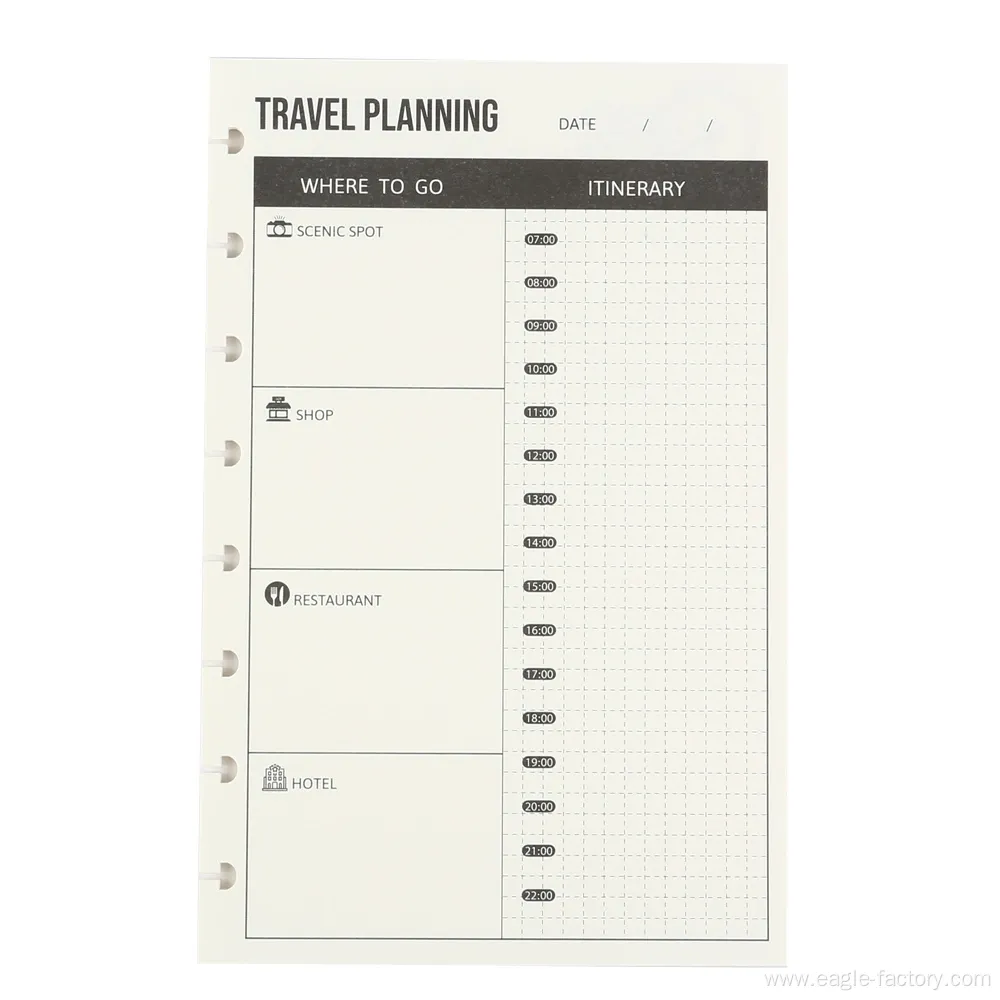 Travelling Planner Refill for Discbound Notebook