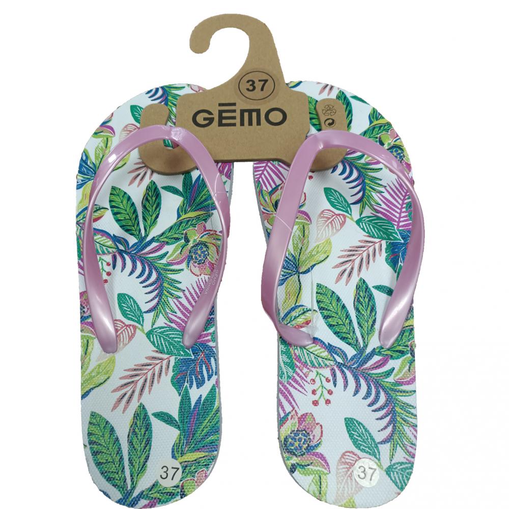 TROPICAL PRINT LADIES FLIP FLOPS