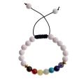 7 Chakra Reiki Healing pulsera tejida de piedra