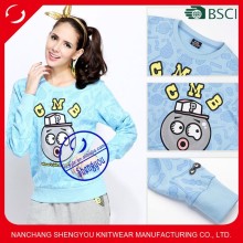Custom 100 polyester womens all over sweatshirt printing