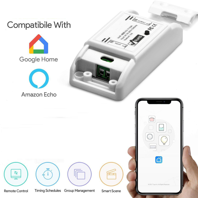 OEM Intelligent Saving 220V EU US UK Electrical Wireless Remote Control Smart Wifi Water Heater Wall Light Power Switch