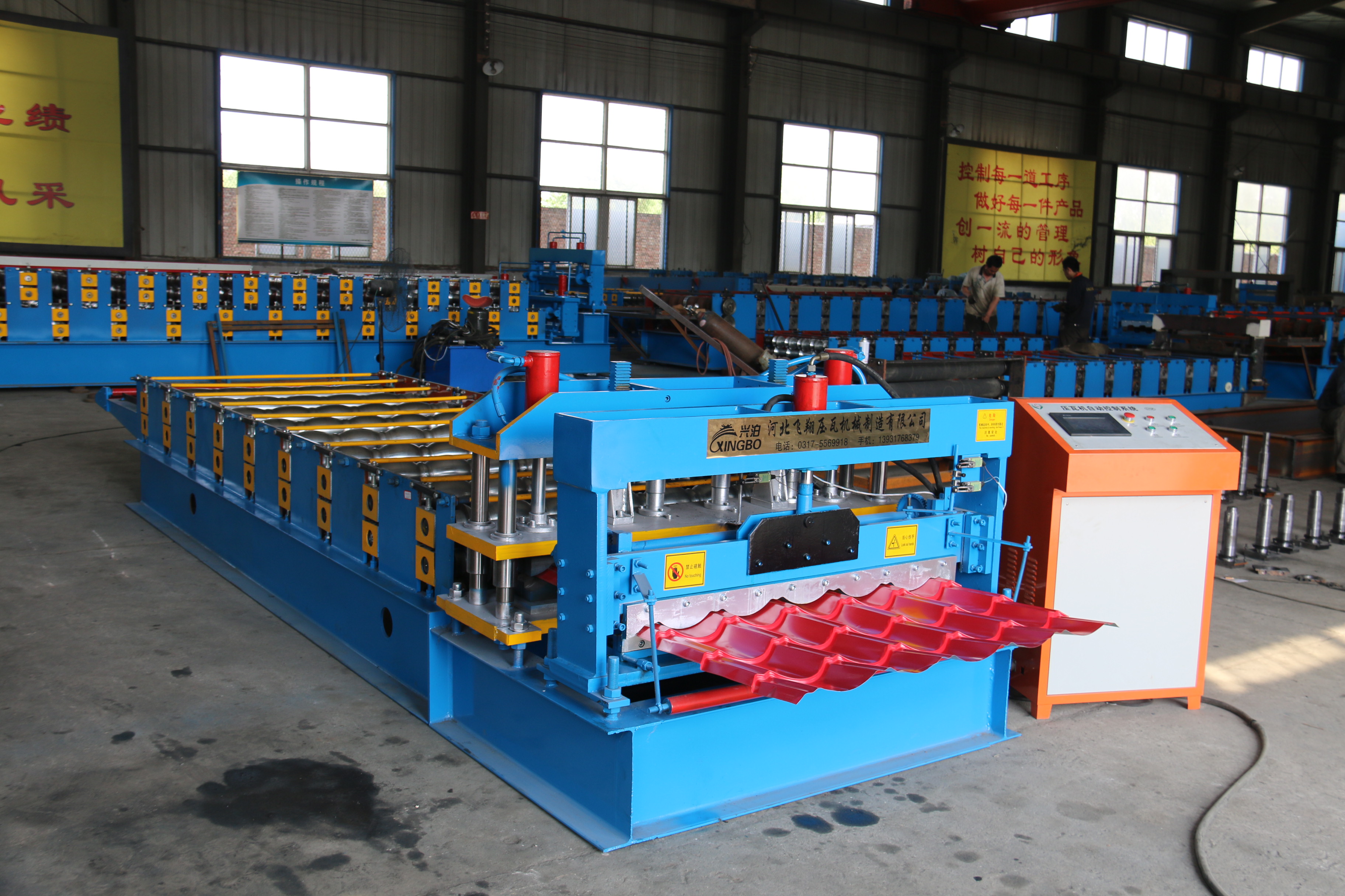 Glazed Step Tile Sheet Roofing Roll Forming Making Machine Metcoppo Step tiles Wall Panel Machine Construction Machinery