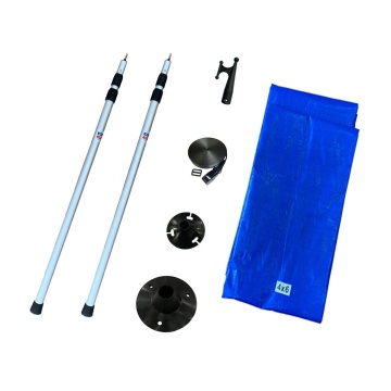 Telescoping Aluminum Pole and Boat Hook System for Boat Cover Support