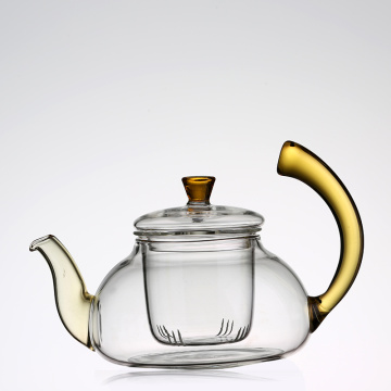 Teabloom, estufa y microondas, tetera de vidrio de borosilicato segura, juego de té de flores florecientes, tetera de vidrio de 600 ml / tetera