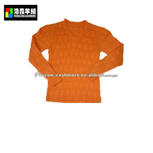 Jacquard Kid Wool Sweater, Kids Yellow Soft Wool Sweater