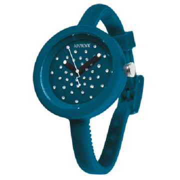 Kids Silicone Thin Strap Diamond Quartz Watch
