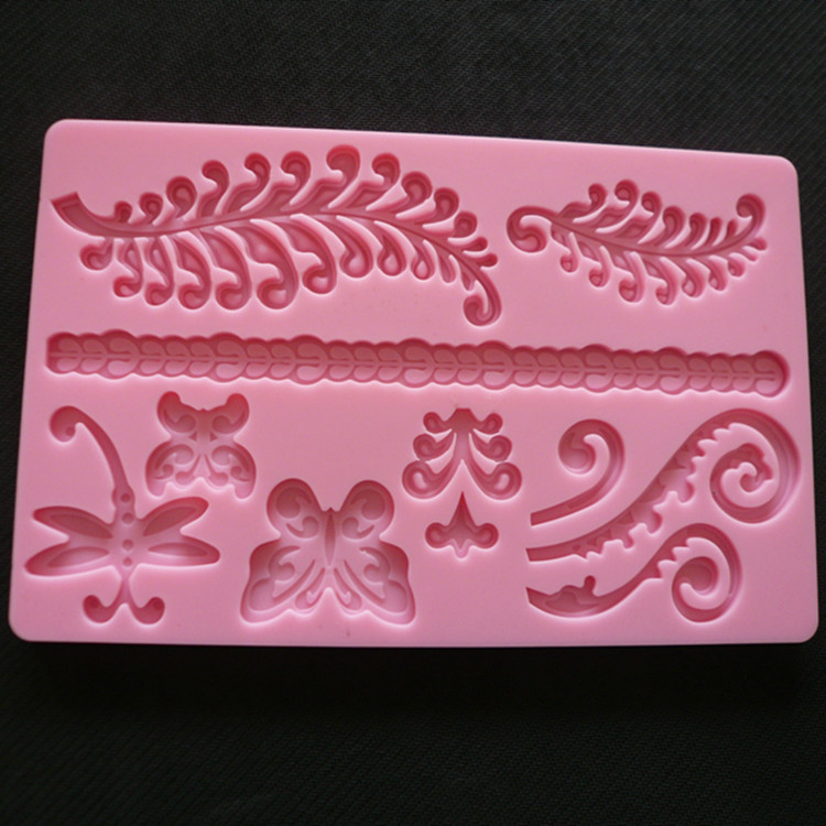 Rectangle Flower Lace Cake Decorating Silicon Mold