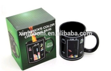 creative magic ceramic colour changing building blocks mug, toy bricks thermal cup