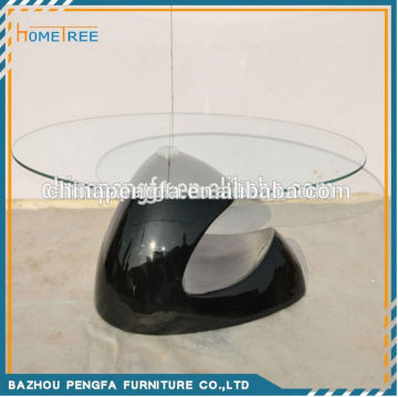 Glass round black round table