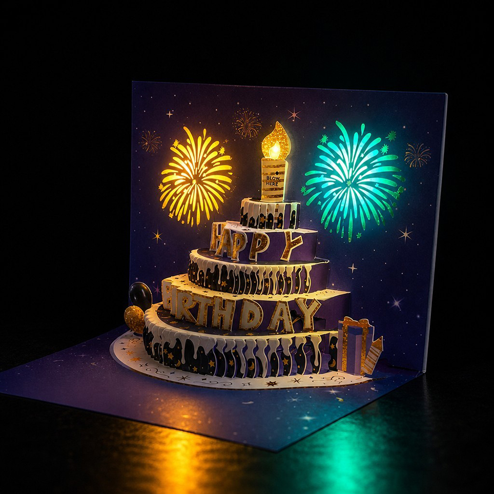 поздравителна картичка със сензор за удар blow sensor greeting card
