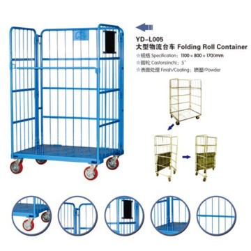 Wire mesh roll cart stacked cagevsupermarket roll cage