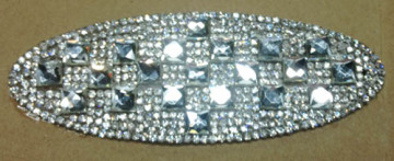 Ellipse Rhinestone Trimming, Dazzling Diamond Hot Fix Motif