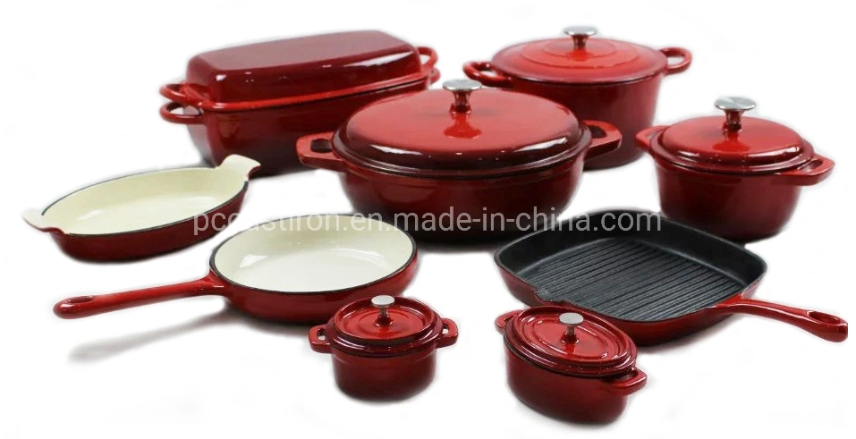 9PCS Enamel Cast Iron Cookware Set Supplier From China