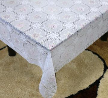 Printed pvc lace tablecloth flannel backed