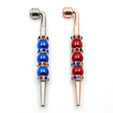 Cross-border new products selling creative gem shape straight metal smoking pipe wholesale