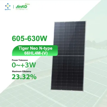 Jinko Solar Panels: High-Power Mono-Crystalline Solar Panels in Various Watts (605W, 610W, 615W, 620W, 625W, 630W) Including the Tiger Neo N-type Series