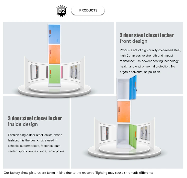 Free Shipping 3 Door Sotrage Cabinet Steel Locker / Three Tire Steel Locker