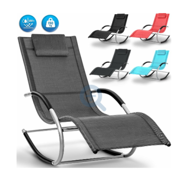 Zero Gravity Lounger Rocking Chair Aluminum Sun Lounger with Armrest