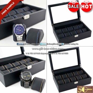 Leather watch display boxes