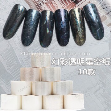 Newest dream clear bottom nail art sticker decal transfer foil sticker