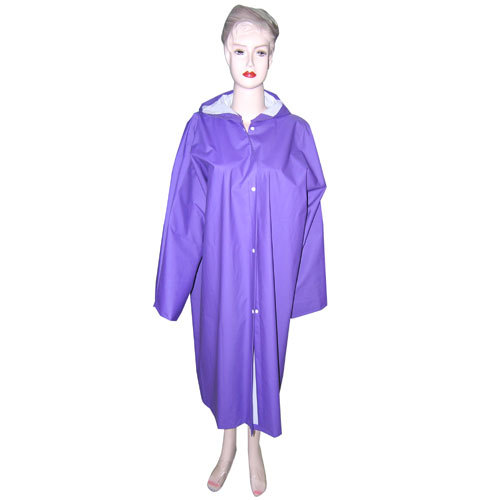Womens Purple PVC Raincoat