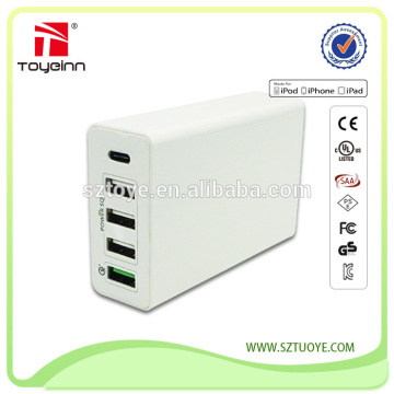 50W Type C usb charger hub 5v 10A 5 USB-C & USB-A PORTS type c hub adapter