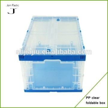 Foldable plastic storage boxes