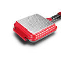 Red Aluminum Die-casting Square Double Grill Pan