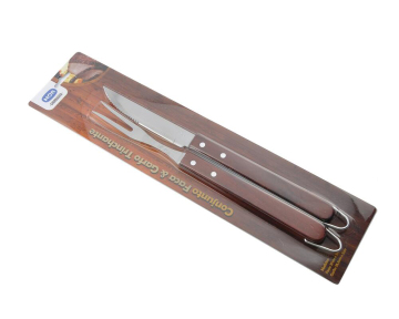 Wooden handle knife and fork